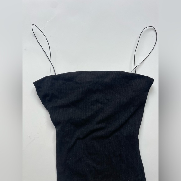 new meshki Jalia Thin Strap Ribbed
 Dress Black Midi Dress - Picture 5 of 7